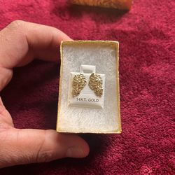 nugget earrings 14k gold