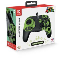 PDP Gaming Rematch Wired Controller for Nintendo Switch - 1Up Glow In The Dark