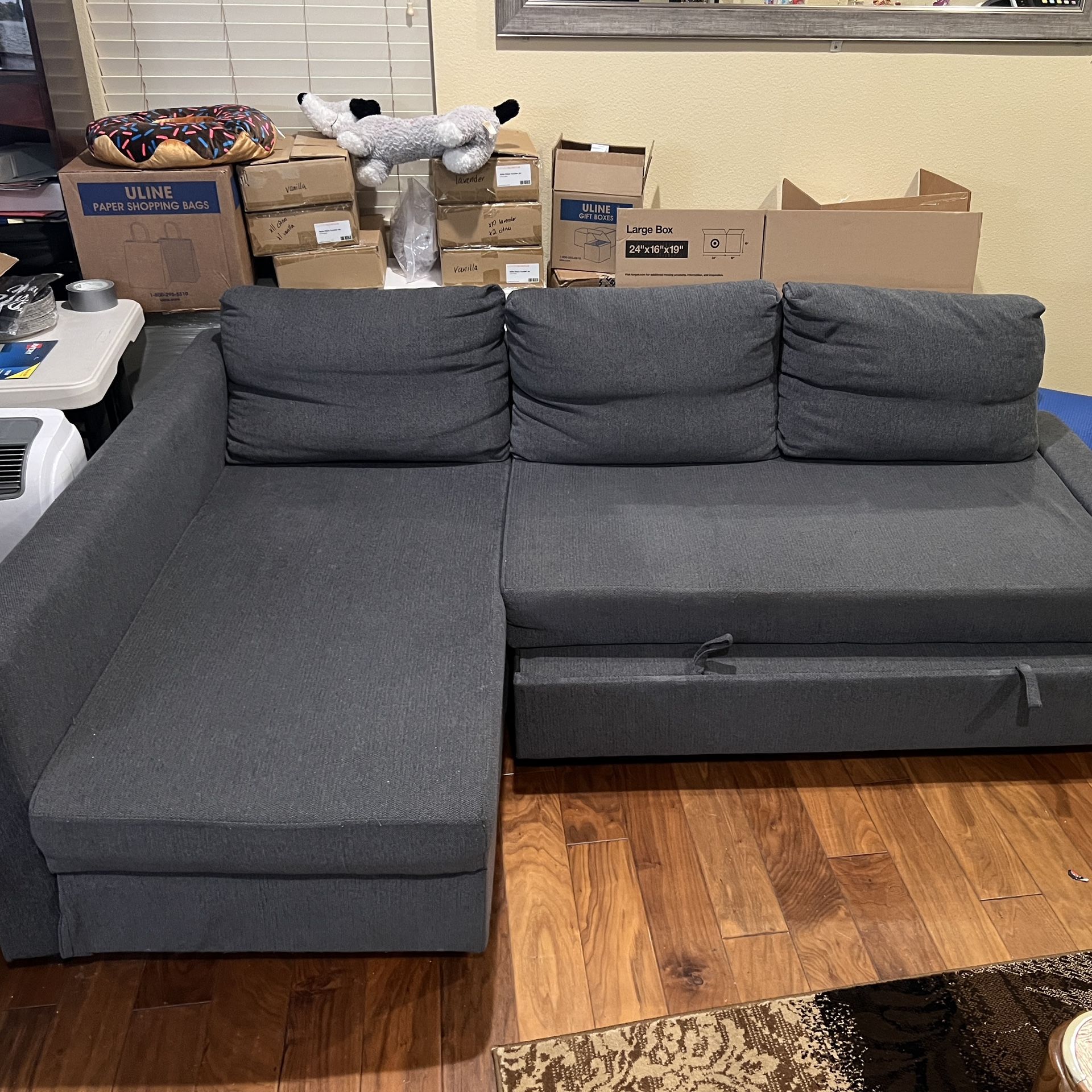 IKEA FRIHETEN Sleeper Sectional Sofa with Storage – $400 OBO
