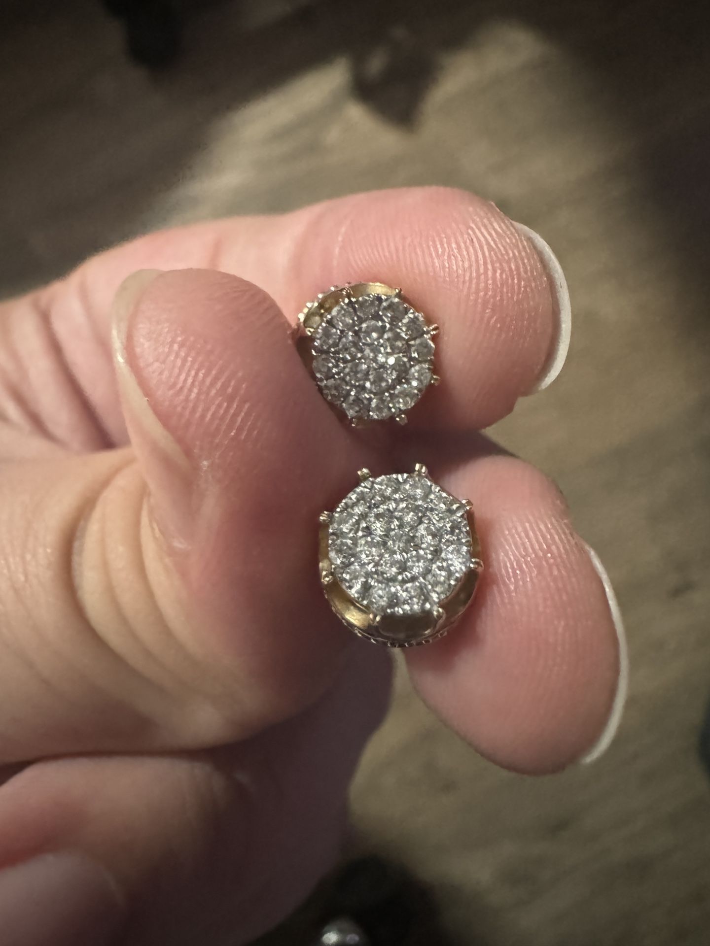 Men's Diamond Earrings 1/2 ct tw 10K Yellow Gold