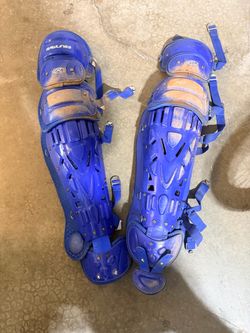 Adult Catchers Shin Guards Rawlings Blue