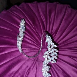 Huge Sparkle Double Leaf Bracelet For Proms And Nites Out