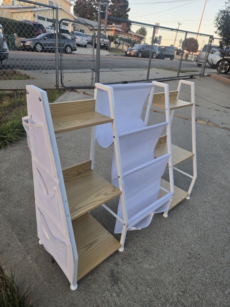 Kids Bookshelf and Toy Organizer: 3-Tier Book Shelf for Kids Room, Sling Book Shelf Toddler Montessori Bookcase with Toy Storage for Nursery, Bedroom,