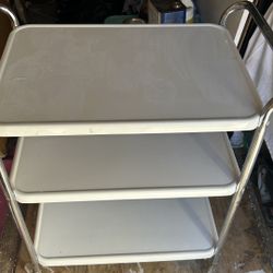 Metal cart with wheels small storage cart L25”*W17”*H28”(address in description)  👇delivery 🚚 available within 15 miles for extra $55 delivery fees 