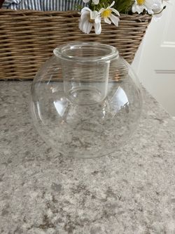 Glass candle holder $6