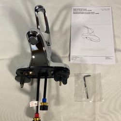 New HD Single Handle Bathroom Faucet, Drilled For Pop Up - Chrome #158094 1.2GPM