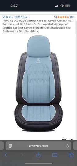 Black/blue car seat covers