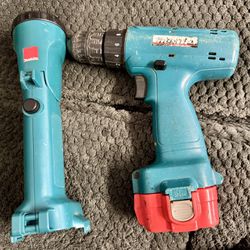 Makita Drill And Flashlight With Battery