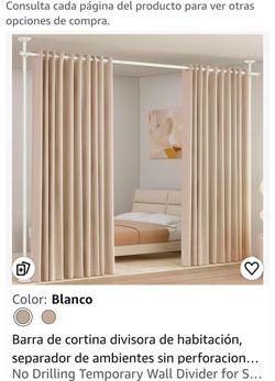 No-Drill Curtain Room Divider with Rod