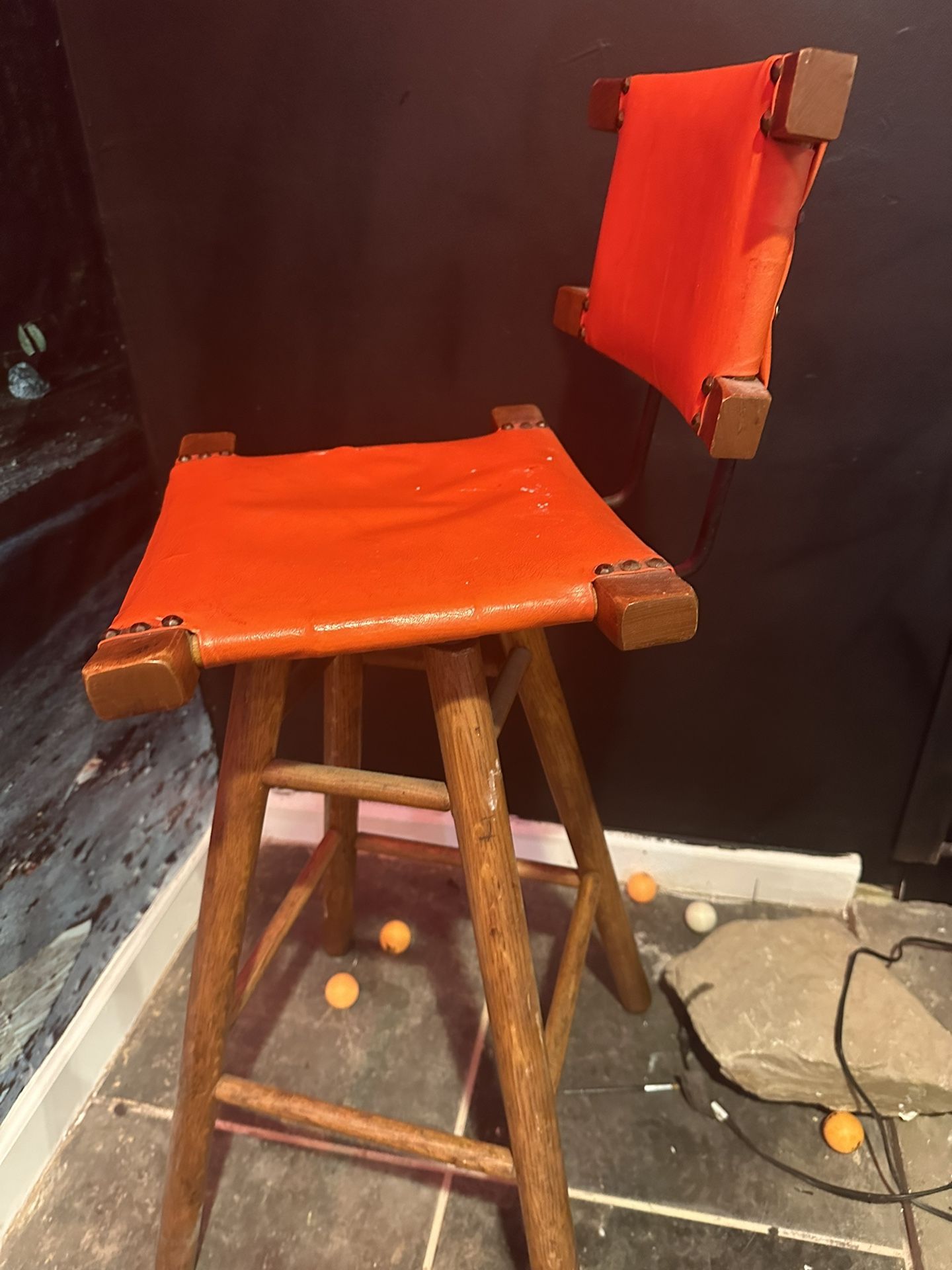 Unique Modern Orange Backed Bar Stool