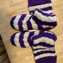 Crocheted Purple And White Uggs Size 9