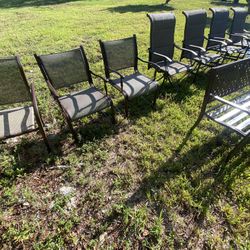 Metal Lawn Bench And Chairs    (1) Swivels 360 Turn Around 