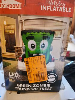 4.3 FT Green Zombie Trunk or Treat Inflatable — LED