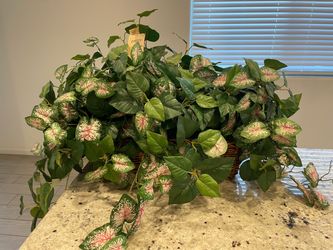 Large Artificial Plant Arrangement in Woven Basket