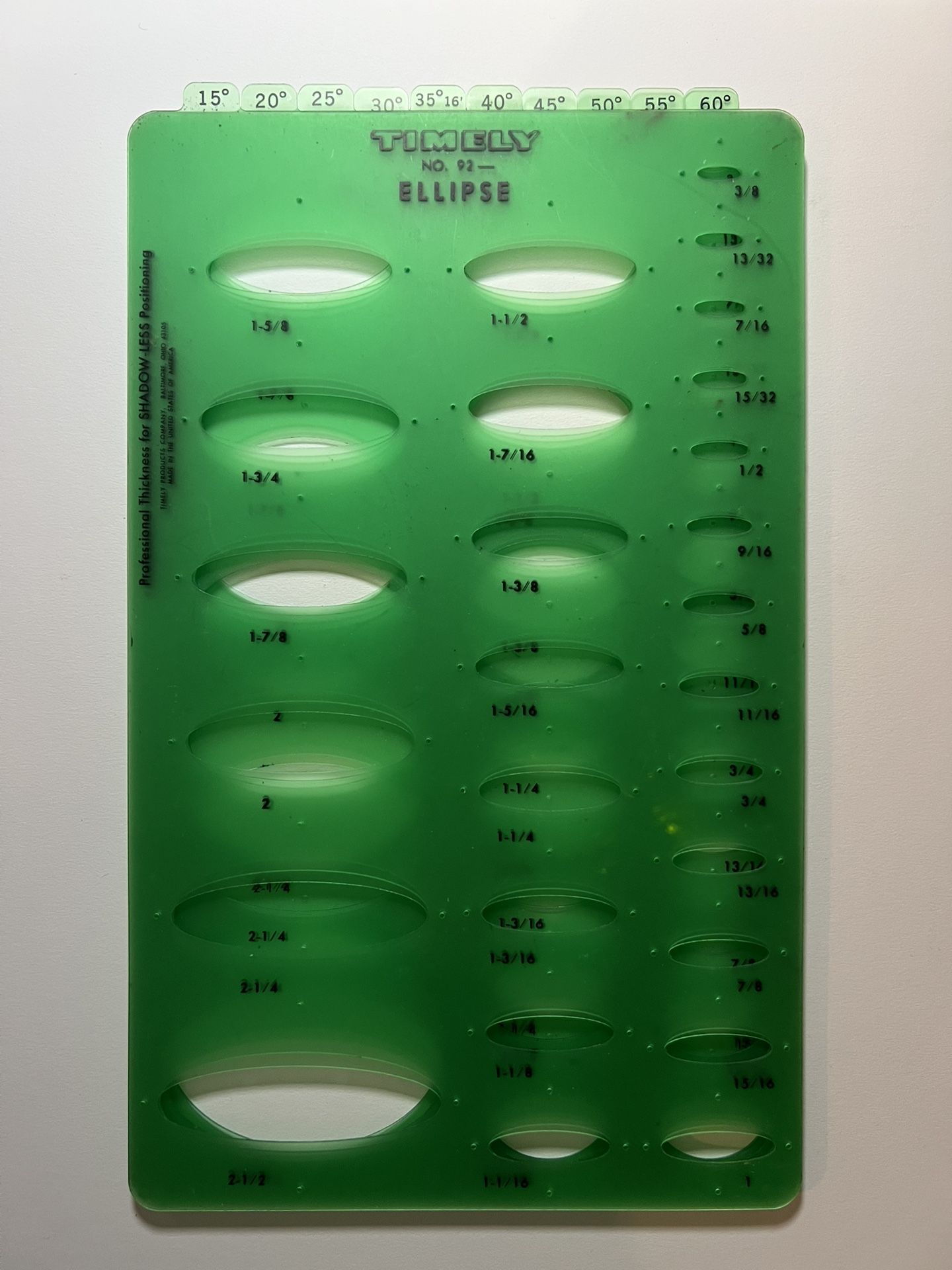 Timely Ellipse Guide - Full Set (15° - 60°)