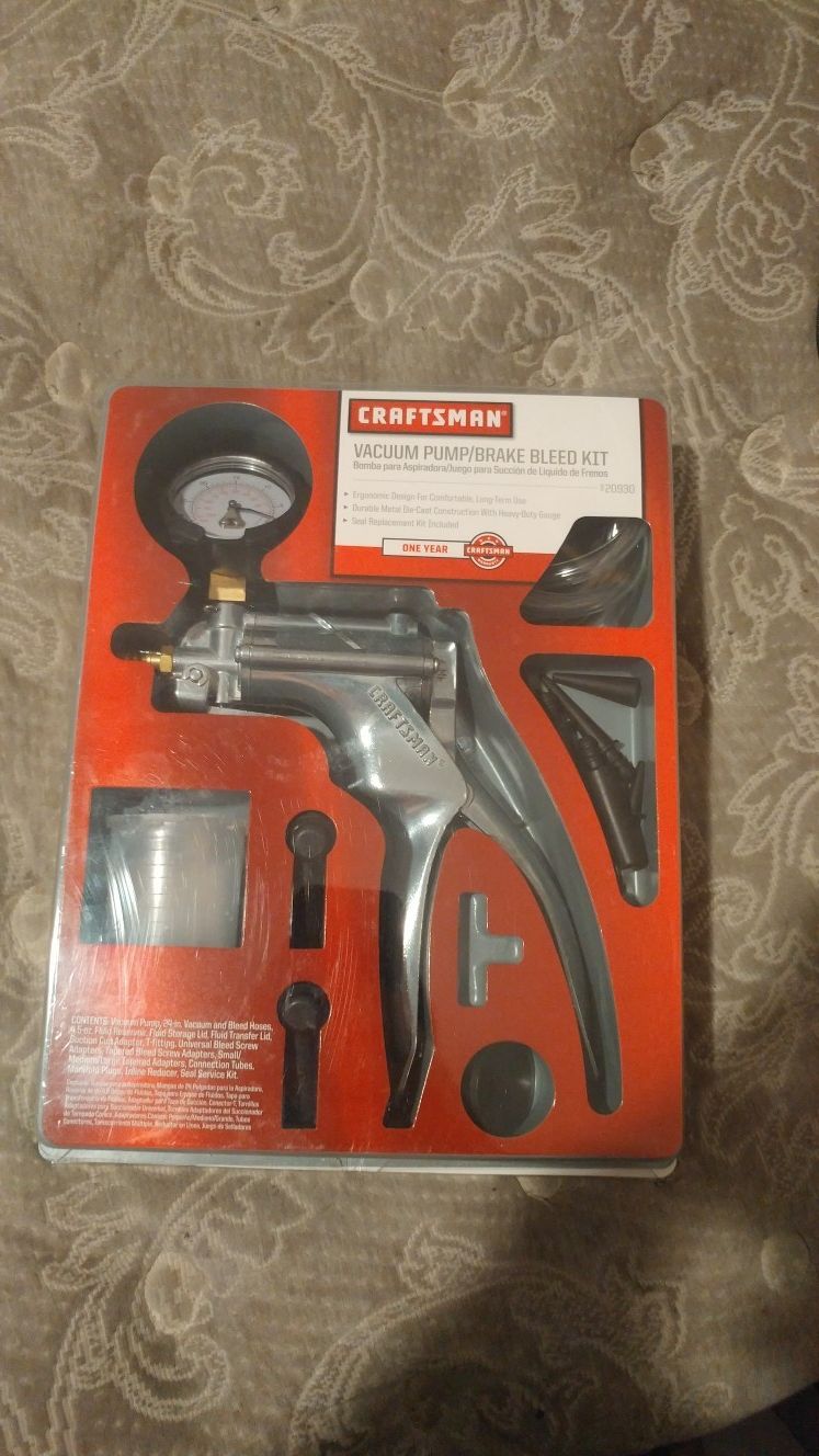 Craftsman brake bleeder/vacuum pump kit