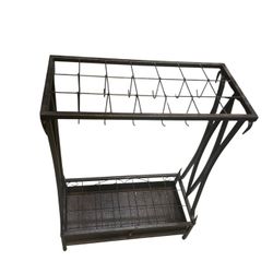 MyGift Brown Metal 21-Slot Umbrella Stand with Removable Drip Tray (New)