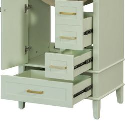 24.8" Bathroom Vanity with Ceramic Sink

