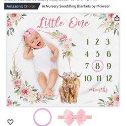 New Baby Milestone Blanket - Flowers