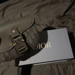 Dior Mini Saddle Messenger Bag With Flap Black