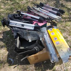 8 video camera tripods lot all $100 OBO.
