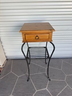 Wood & Metal stand w/ Drawer - Used