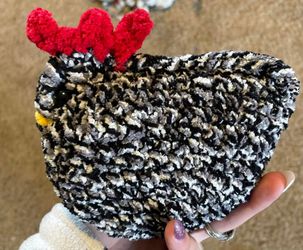 Crochet large black chickens, chicken plush, Crochet Plush, Plush