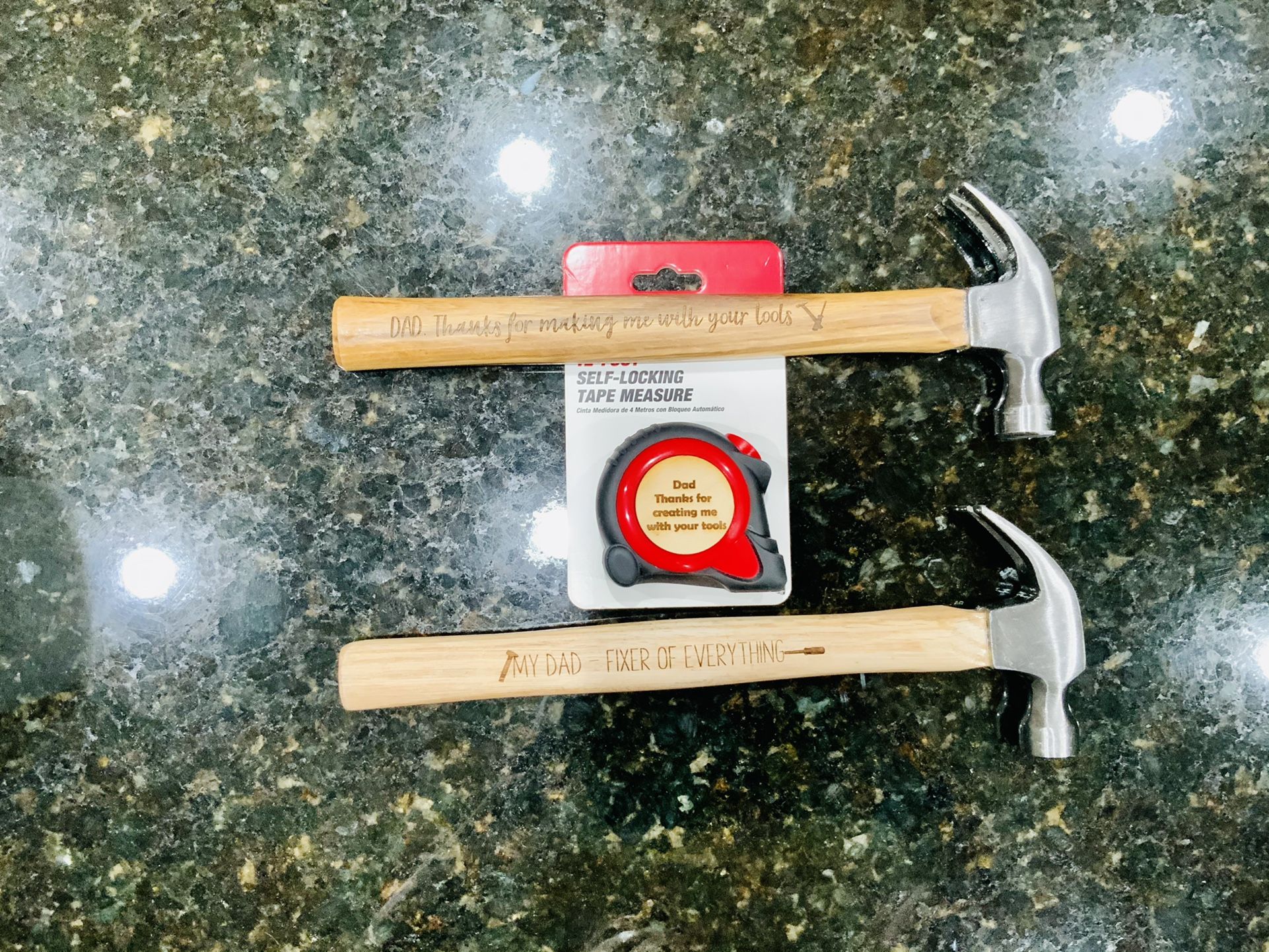 Wood Engraved Hammer Or Wood Engraved Tape Measure