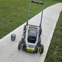 Ryobi Lawn Mower 18volt Working Very Well Battery Included (( No Bag No Charger 