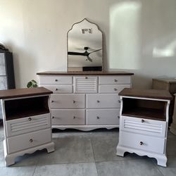 Wood Dresser & Nightstand Set 