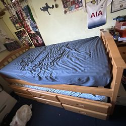 Twin Bed w/ Trundle & Drawers
