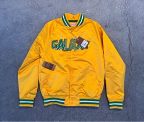 Mitchell & Ness LA Galaxy MLS Lightweight Satin Jacket Gold Mens Small NWT MSRP 135