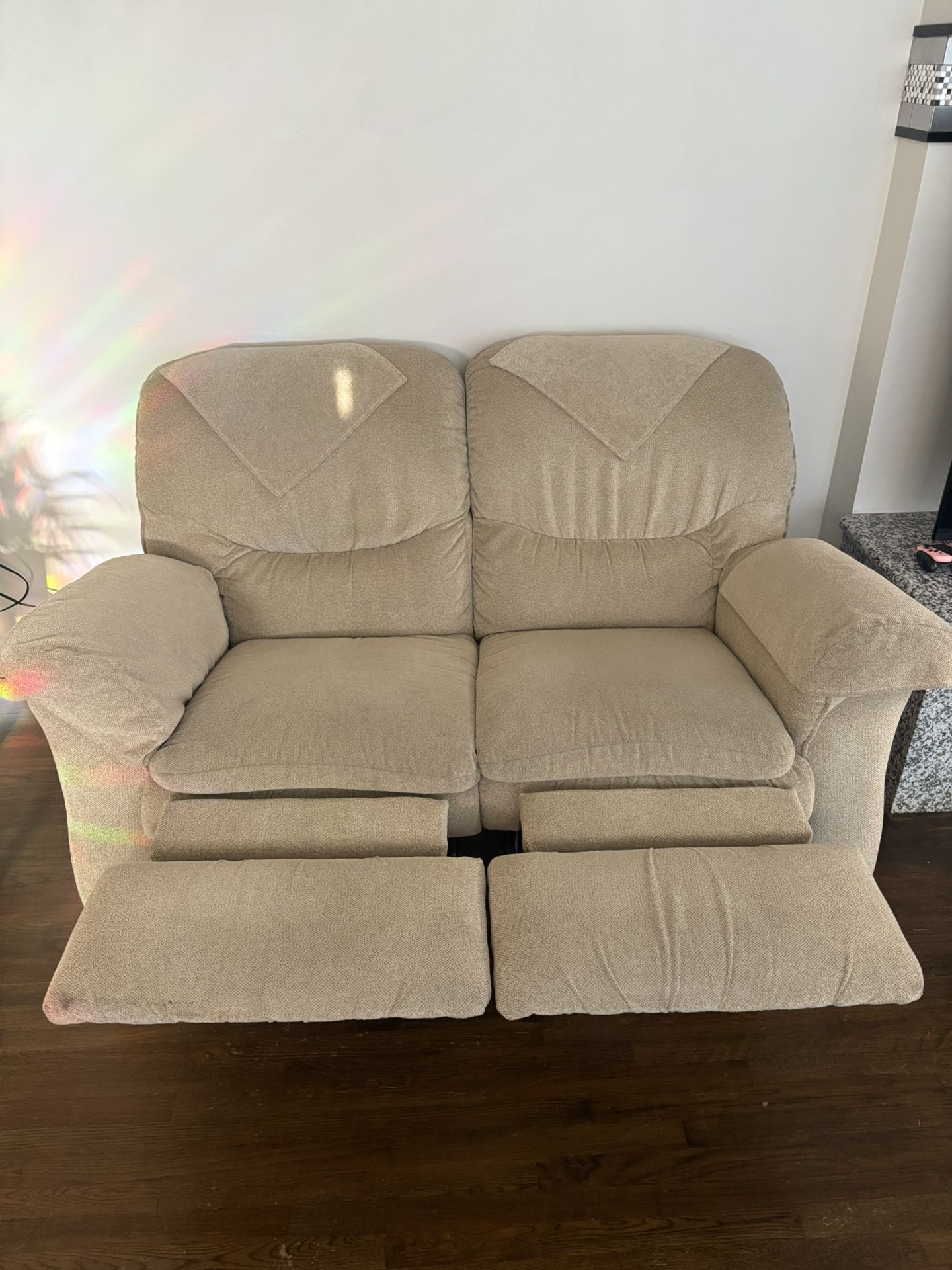 2 Piece Couch Set (tan) - Manual Recliners