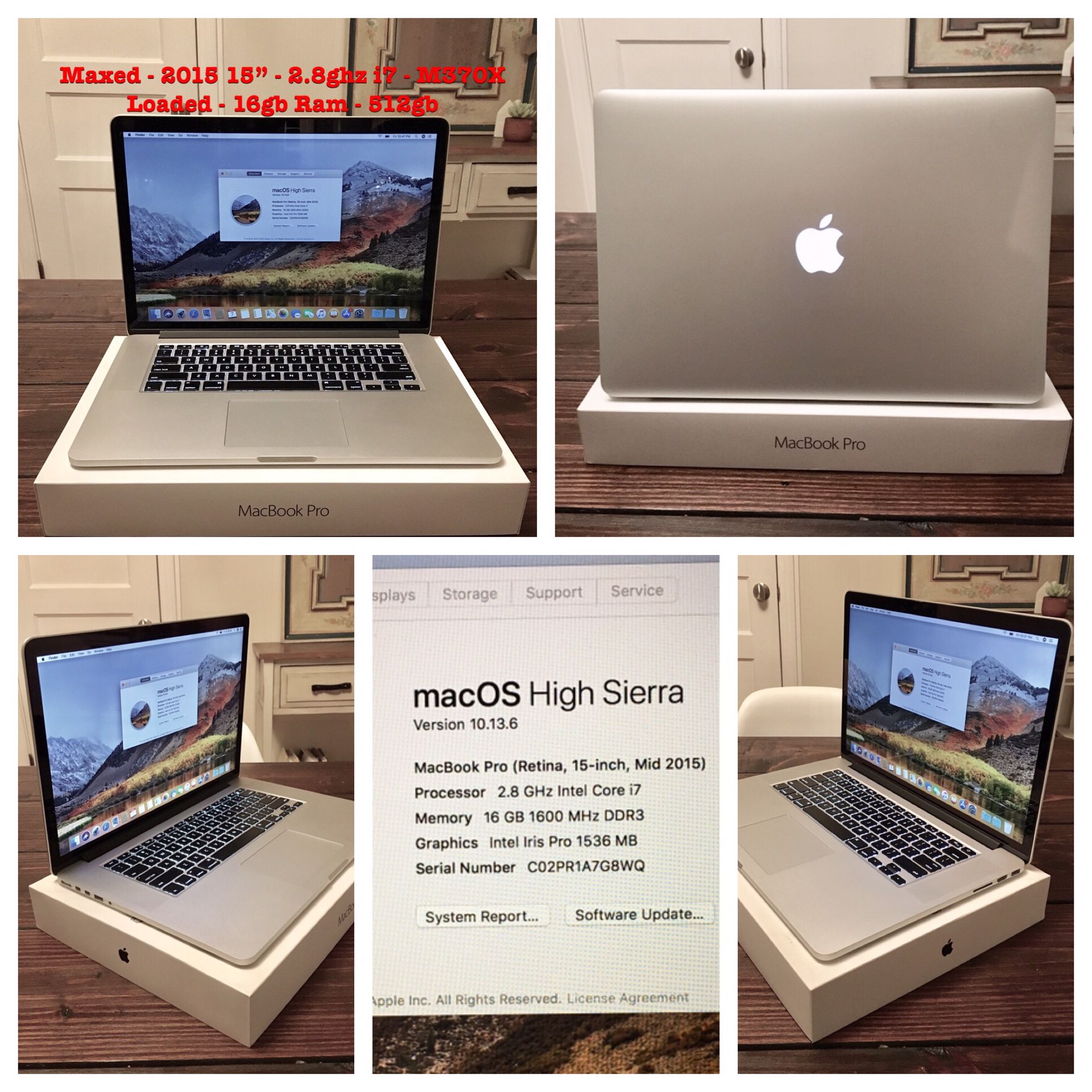 PERFECT LOADED 15" MacBook Pro Retina 16gb/1Tb M370X, Adobe, Office, Final Cut, Logic Pro!