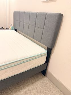 Queen bed frame with mattress