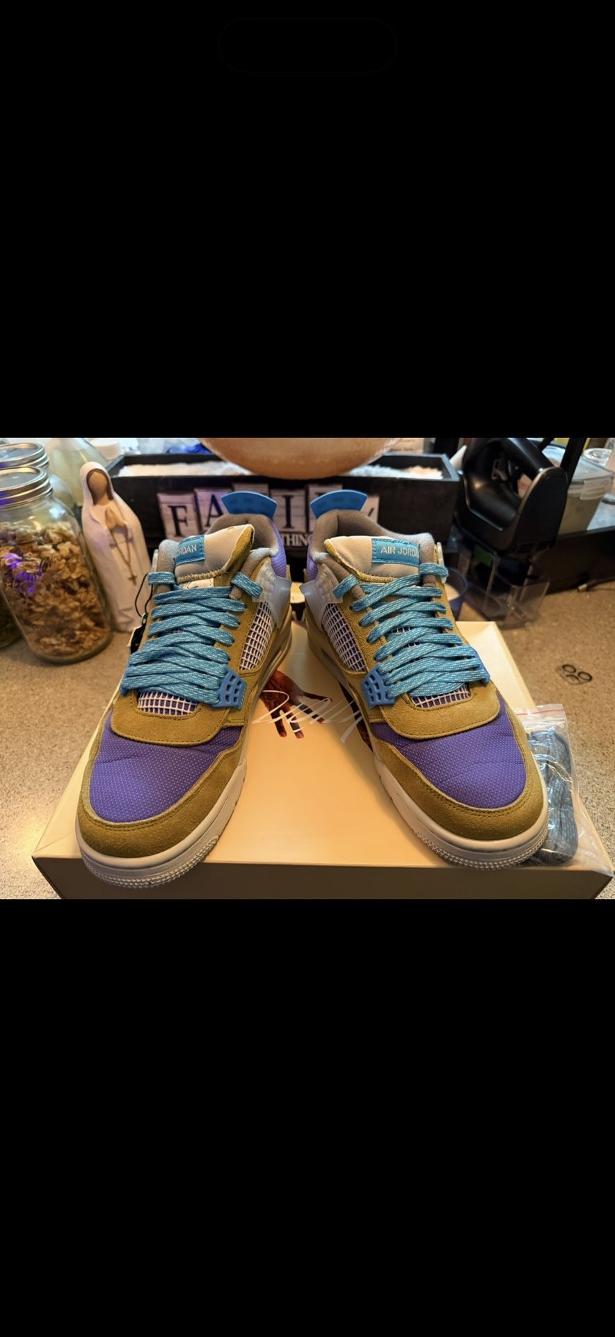 Union Air Jordan 4 Desert Moss 9.5 