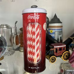Coca-Cola Retro Straw Tin Canister