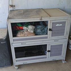 Rabbit Hutch And Rabbit Cage