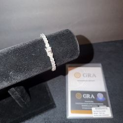 VVS Mossinate Silver Tennis bracelet 7”