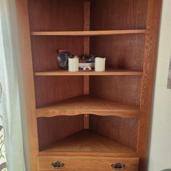 Tall Corner Bookcase, Storage Cabinet 
