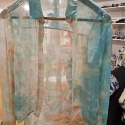 Forever 21 Women's Sheer Button-Up Shirt - Size S