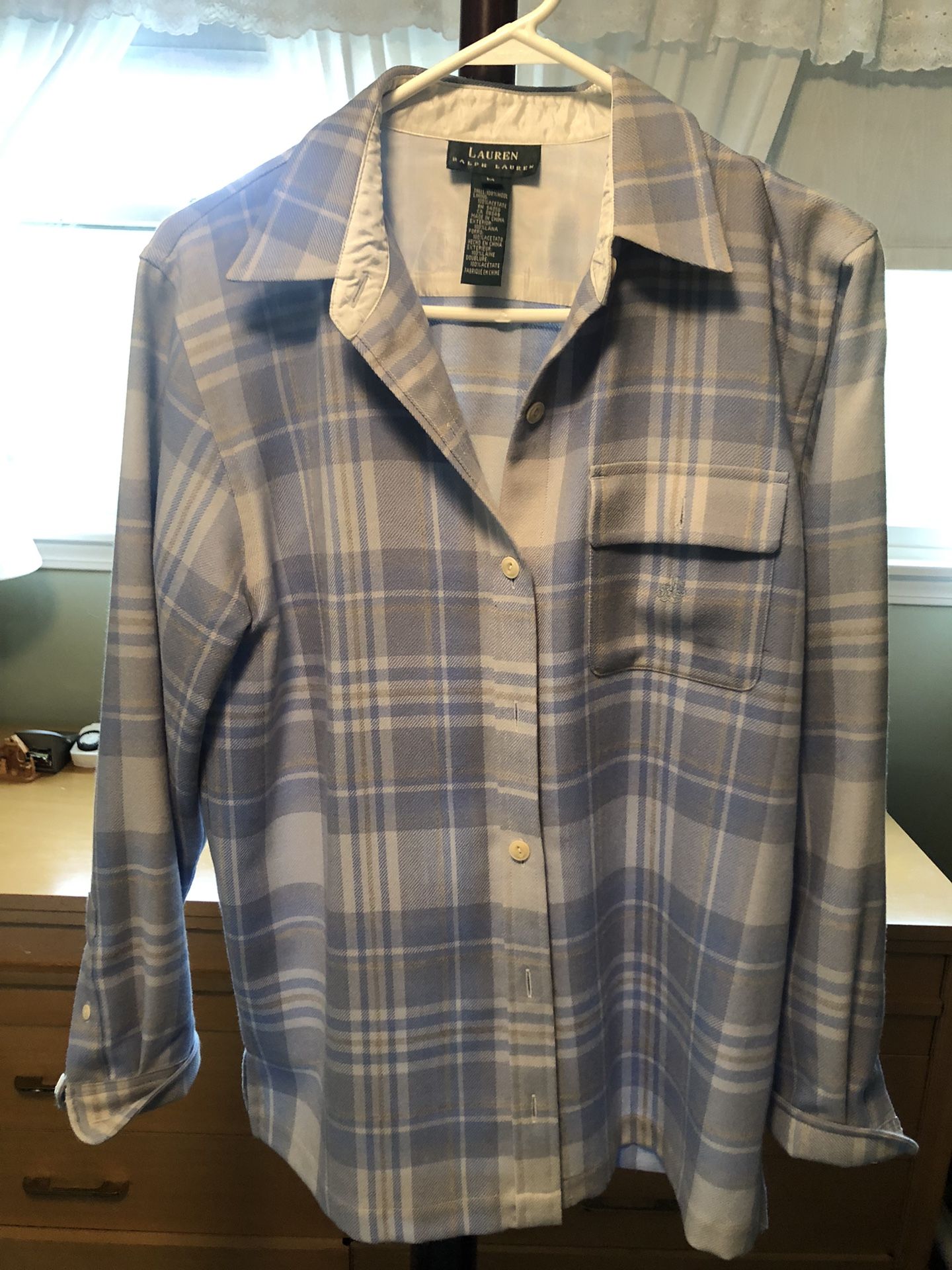 Lauren Ralph Lauren vintage women’s wool plaid shirt size M