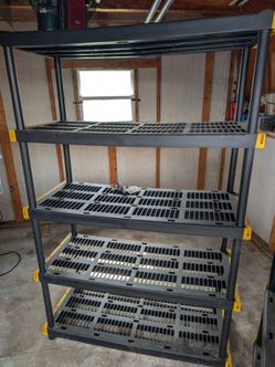 Project Source 48-in W x 20-in D x 72-in H 5 -Tier Heavy Duty Black Plastic Utility Shelving Unit