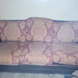 Leather Couch With Fabric Cushions 