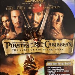 Disney’s PIRATES Of The CARIBBEAN The Curse Of The Black Pearl(Blu-Ray-2003) NEW!