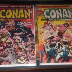 Vintage 1970s "Conan The Barbarian" Marvel Comics Lot (2)
