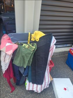 Bins full of clothes