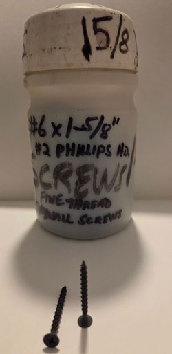 #6 x 1-5/8" #2 Phillips Fine Thread Drywall Screws