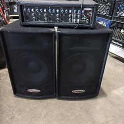 Harbinger Speakers with 4 Channel Mixer 