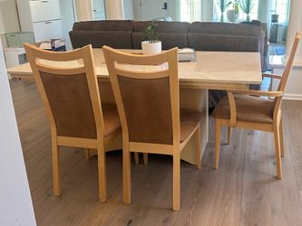 Faux Marble 7pc Dining Table